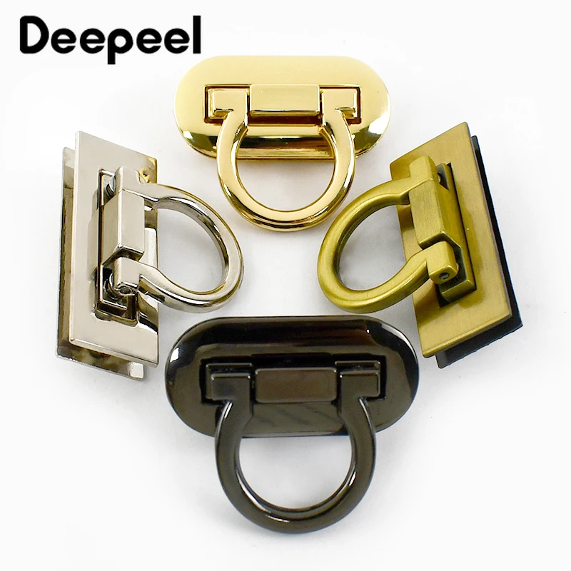 2Pcs Deepeel Metal Turn Twist Lock Clasp Bags Closure Buckle Handbag Purse Decor Snap Locks Clasps Luggage Hardware Accessories