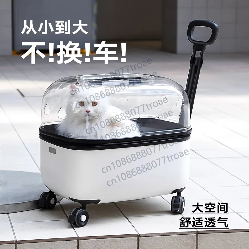 Cat bag pet out trolley case, cat and dog large-capacity portable trolley