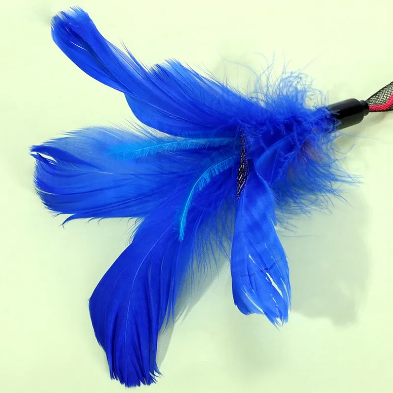 Cat Toys Feather Interactive Cat Toy Self Hi Cats Teaser with Bell Elastic Net Feather Tassel Toys for Cats Stick Pet Supplies