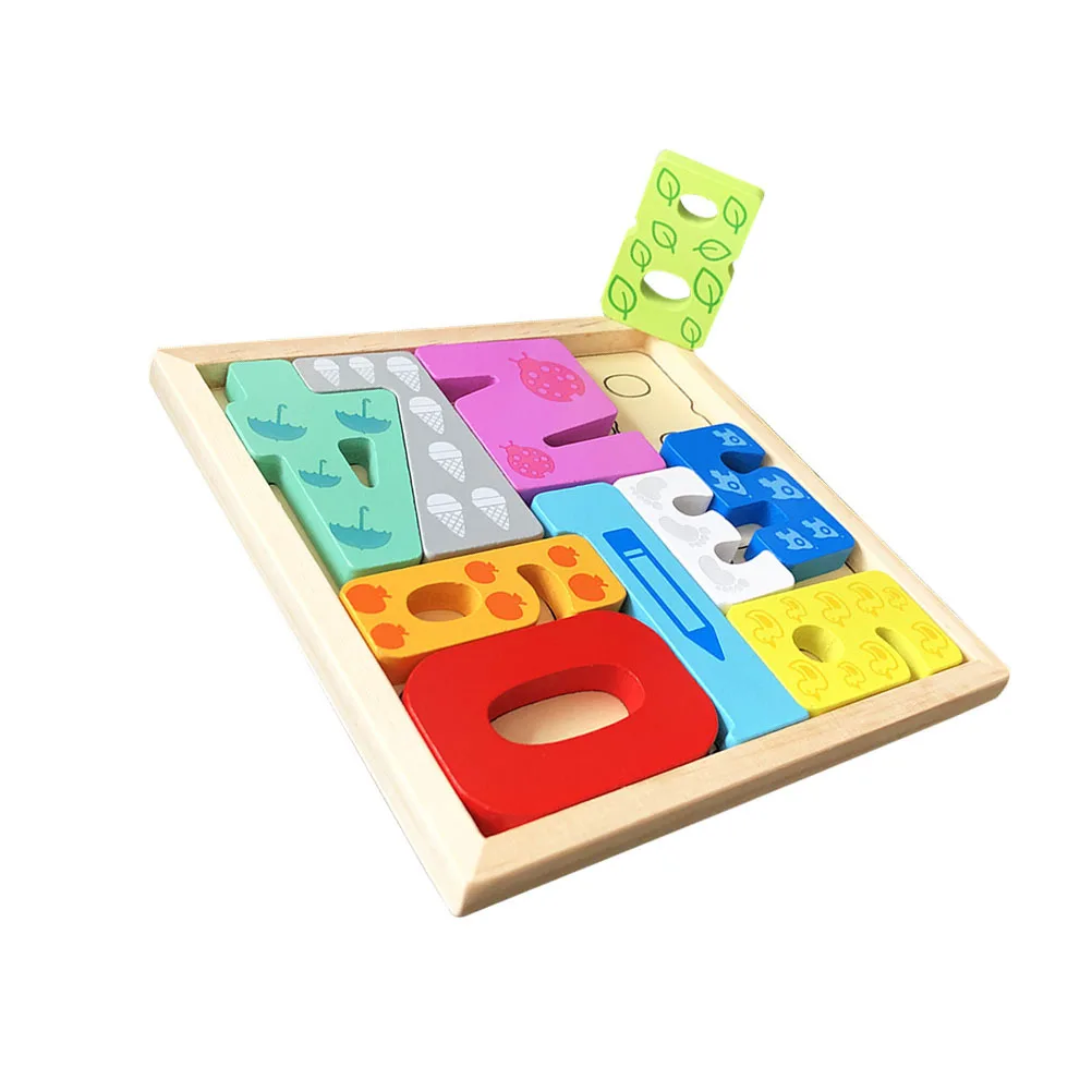 3D Puzzle For Kids Wooden Toddler Interactive Learning Game Wear-Resistant Educational Puzzle Smooth Edges Safe For