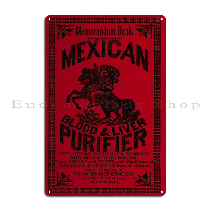 عظيم خمر المكسيكي تنقية الدم والكبد الإعلان علامة معدنية الكلاسيكية جدار مخصص تخصيص تين تسجيل ملصق