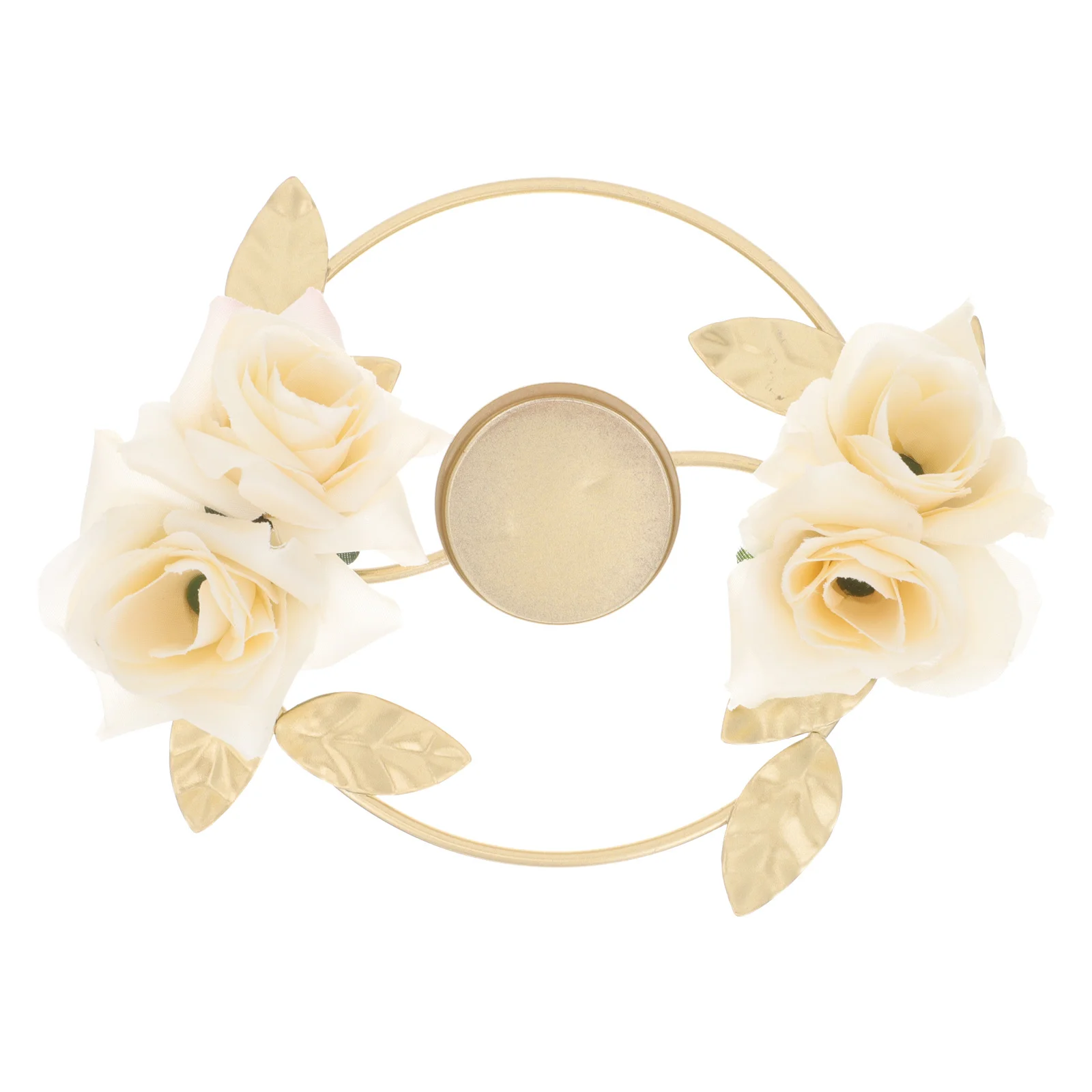 

Elegant Metal Holder Realistic Rose Design Iron Candlestick Holder Wedding Decorations Reception Flower Centerpieces