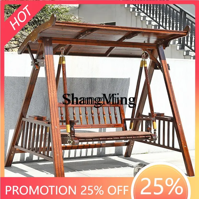 CL courtyard solid wood Chiaki hanging chair small courtyard garden leisure preservative wood swing