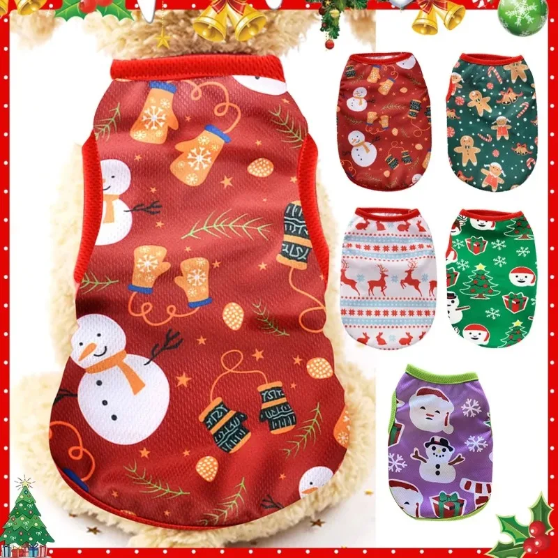 

Christmas Dog Clothes Cotton Pet Clothing Hoodies For Small Dogs Cats Vest Shirt Puppy Dog Costume Chihuahua Outfit Dogs Gift