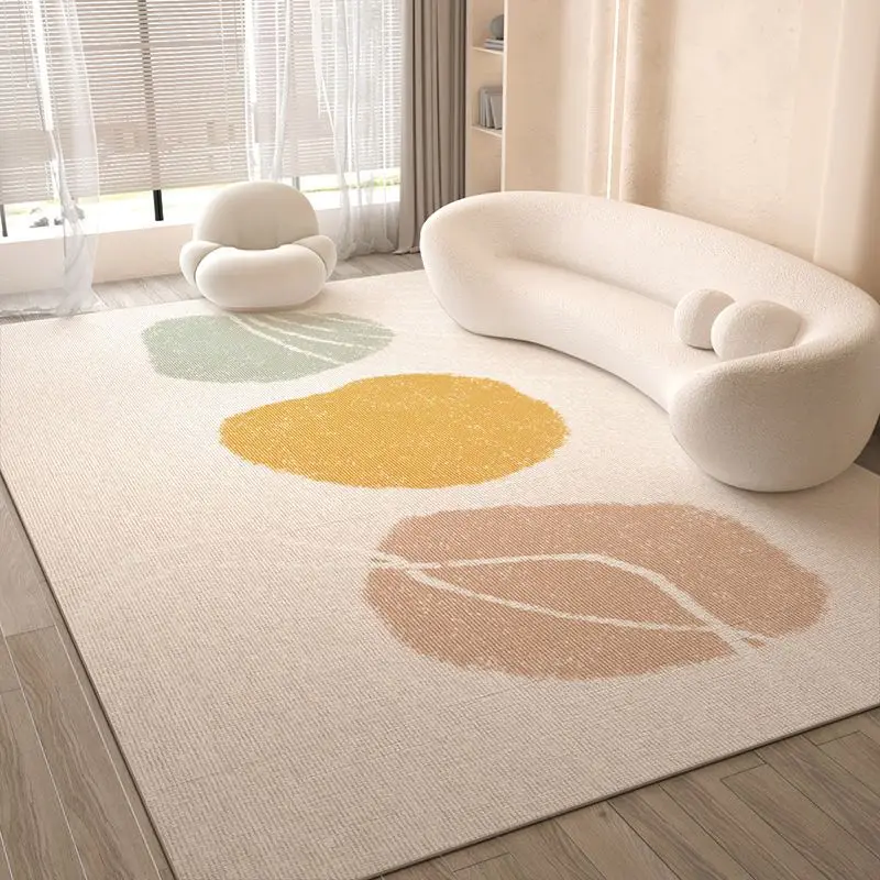 VIKAMA Nordic Minimalist Arched Line Rug Durable Non Slip Oversized Carpet Washable Modern Living Room Bedroom Area Rug Decor
