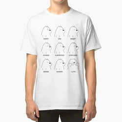 funny Ice Bear Moods T - Shirt Bare Bears Ice Bear Polar Bear Grizz Panda Cartoon Mood Mood Faces Funny Family Matching Outfits