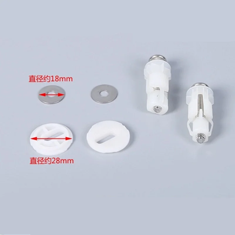 1 Pair Stainless/Rubber/Nylon/Plastic Universal Type Toilet Seat Hinges Screws for 14-22mm WC Holes Fixing Easy Installation