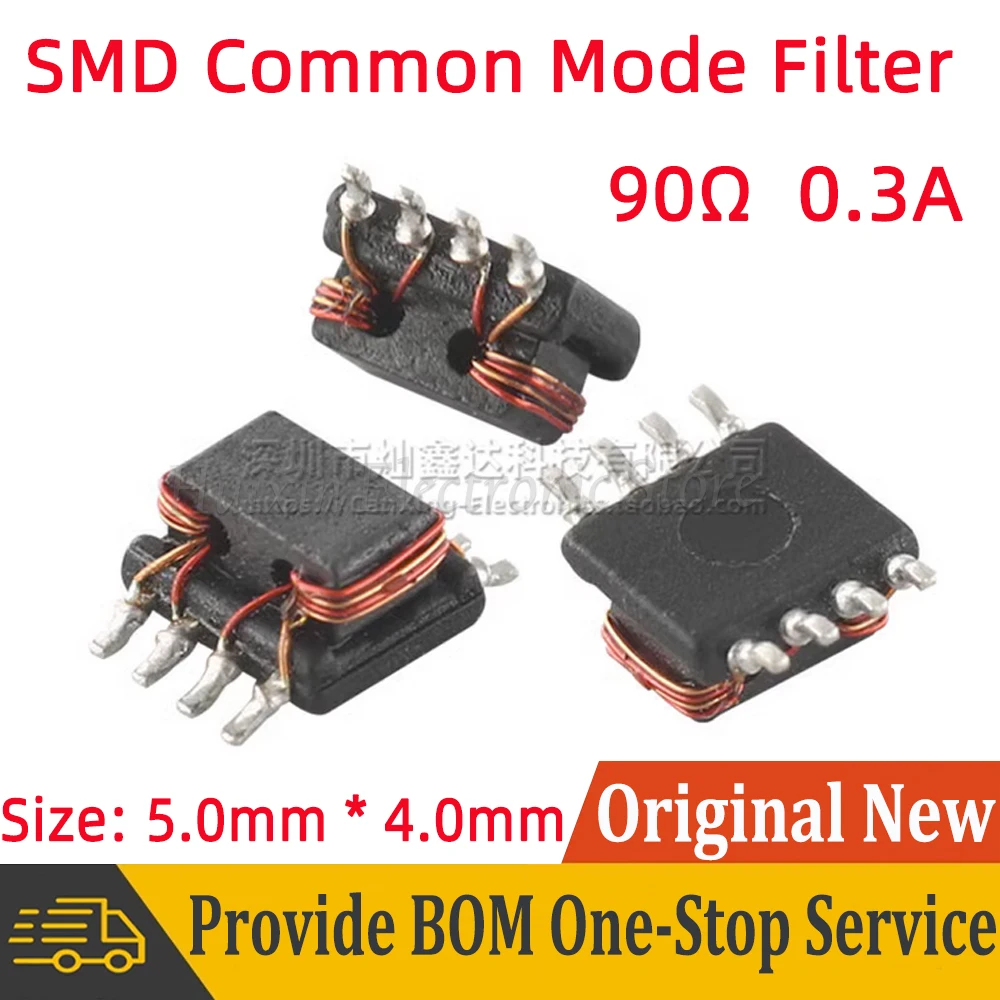 

10pcs Surface Mount SMD Common Mode Inductor Filter USB Signal Line Impedance 90ohm 90Ω 0.3A 300mA 4 Wire Dual Winding