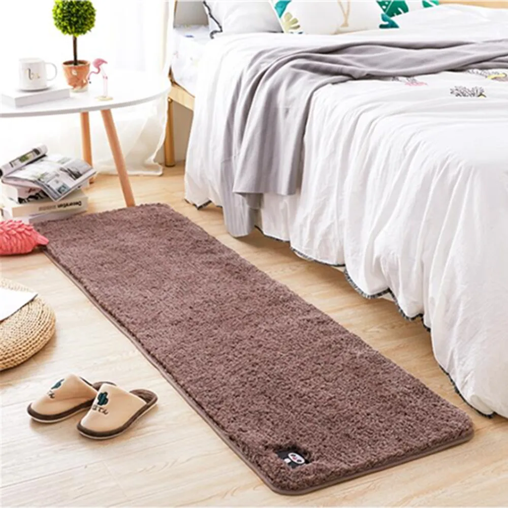 Super Soft Long Hair Fashion Bedroom Carpet Shaggy Plush Carpet Thick Mat for Bedside Rugs Rectangle Anti-Slip Area Rugs