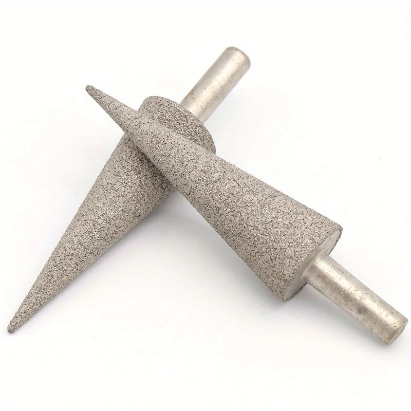 8mm 17mm Cone Type Brazed Diamond Grinding Head 6mm Shank For Grinding Abrasive Polishing Accessorie Dremel Rotary Tools