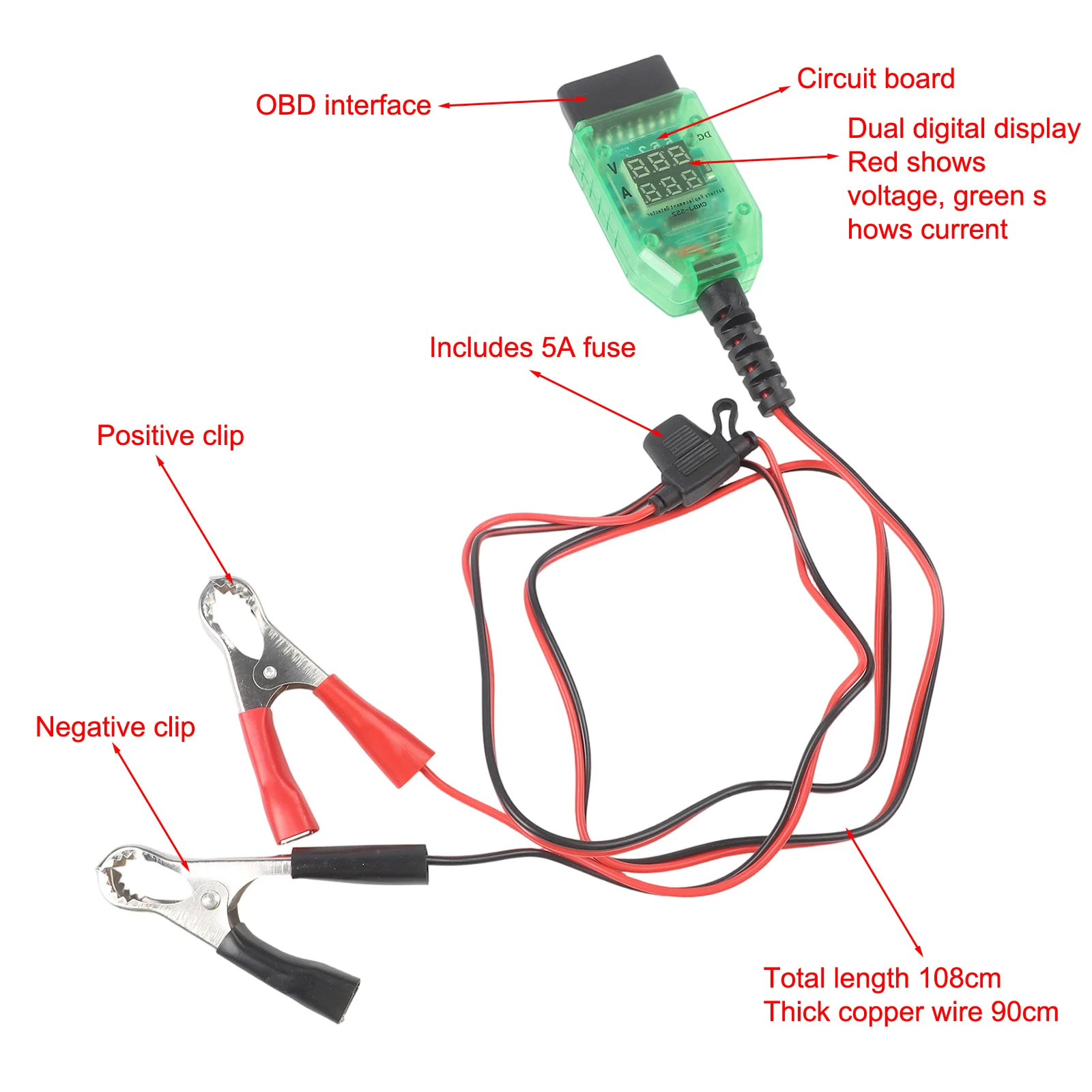 Automotive Memory Saver Battery Connector Clip Multifunctional Power Supply For Car Battery Replacement Accessory 12V