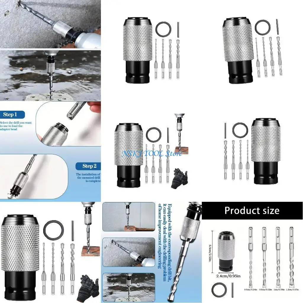 

L8RC 1set/5pcs Impact Wrench Adapters & Drill Bit Set for Heavy Dutys Applications