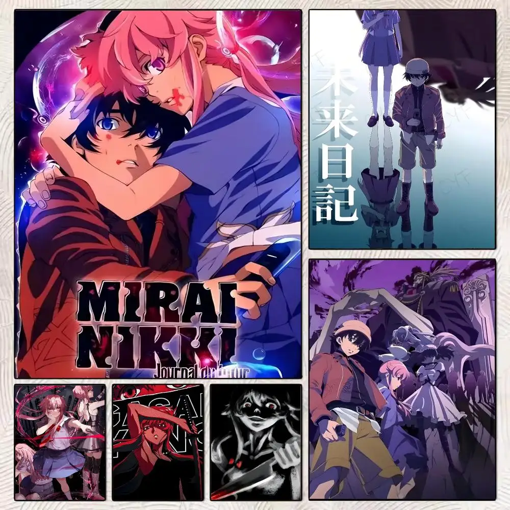 Anime M-Mirai N-Nikki Painting Calligraphy Stylish Wall Art Poster, Bedroom Living Room Home Decor Gift