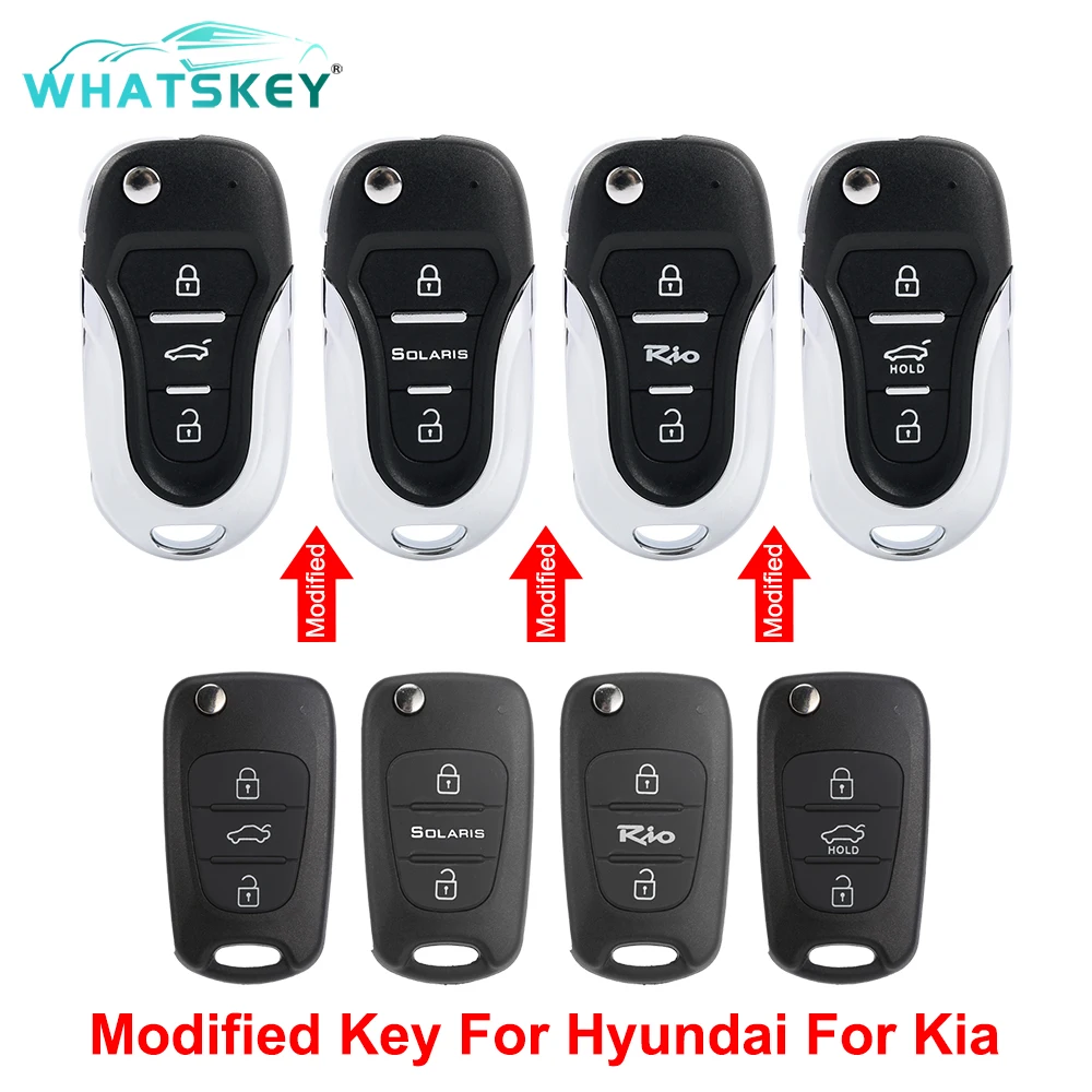 

WhatsKey Modified Remote Car Key Shell For Hyundai I30 IX35 I35 Accent Kia Rio 3 K2 Picanto Sportage K5 Folding Auto Key Case
