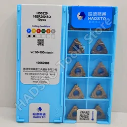 16ER100ISO/16ER125ISO/16ER150ISO/16ER175ISO/16ER200ISO/16ER250ISO/16ER300ISO HS5225 16ER HADSTO carbide inserts Threaded inserts