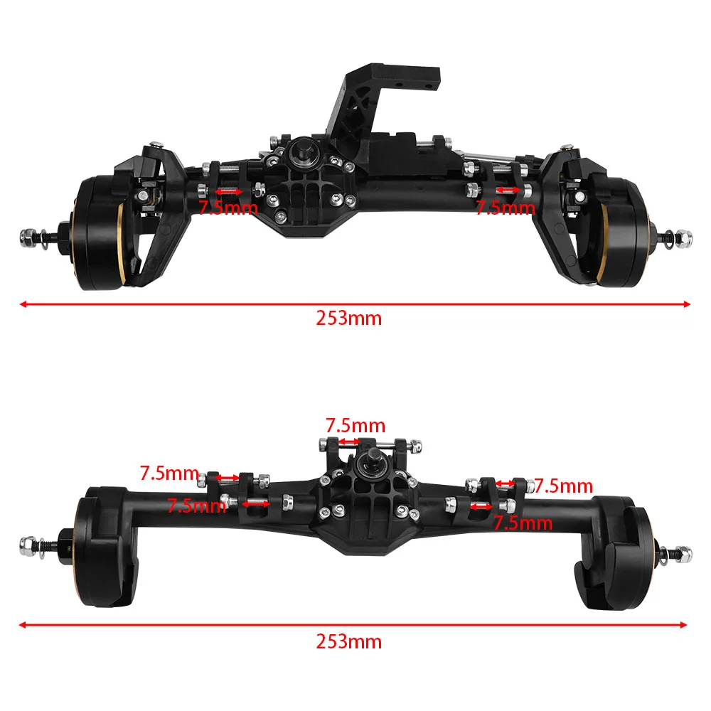H10 Portal or Straight Axle Plastic +Brass or Aluminum Alloy Front Rear Complete Axles for Vanquish 1/10 RC Crawler Car Upgrade