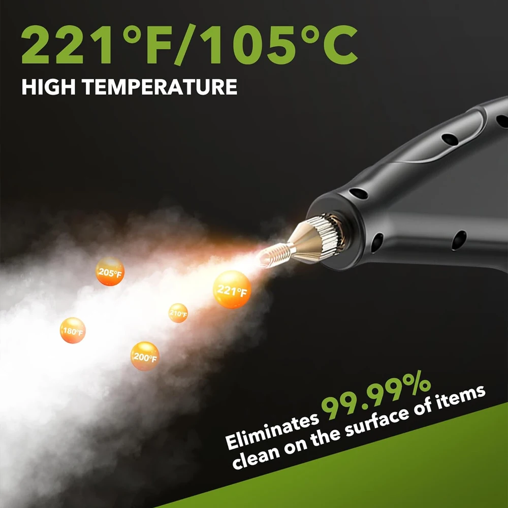 Portable High Pressure Steam Cleaner Adjustable Pressurized For Windows, Kitchen, Floor, All Kitchen1200ml Tank For Household