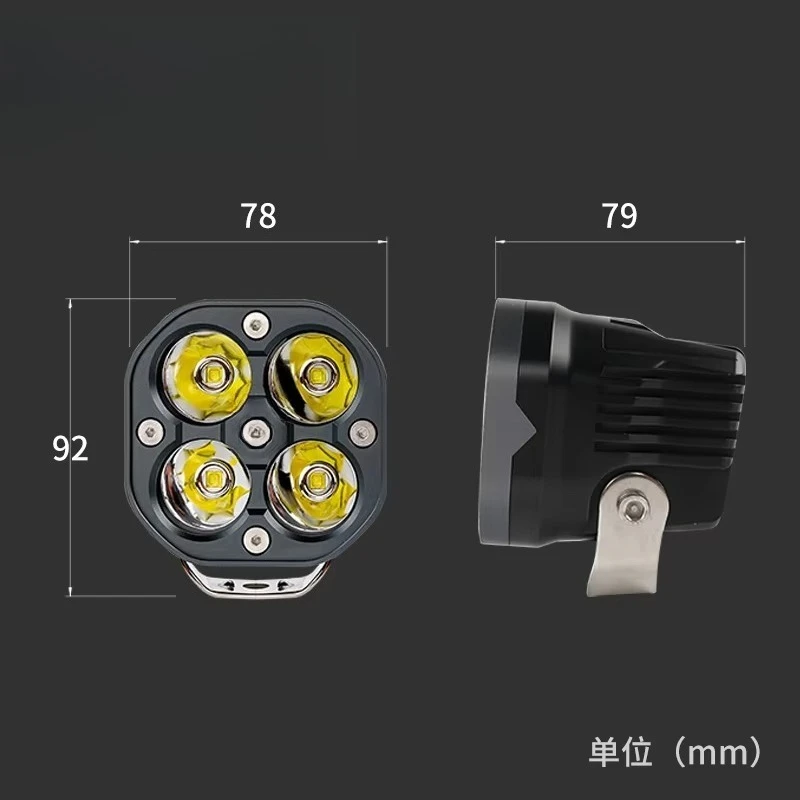 Motorcycle Driving Light Square Yellow White Led Spotlight 12V 24V Off-road Fog Lamp for Truck 4X4 4WD Car Accessories