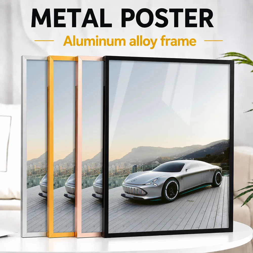 Silver Germany Concept Car Framed Metal Print Customized Photo Sleek Performance Style Wall Art For Garage Ideal Birthday Gift
