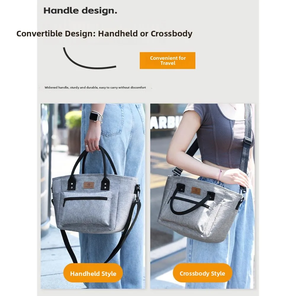 Large Capacity Outdoor Ice Bag Crossbody Bag Handheld Lunch Box Bag for Office Workers Good Looking Storage Organizer