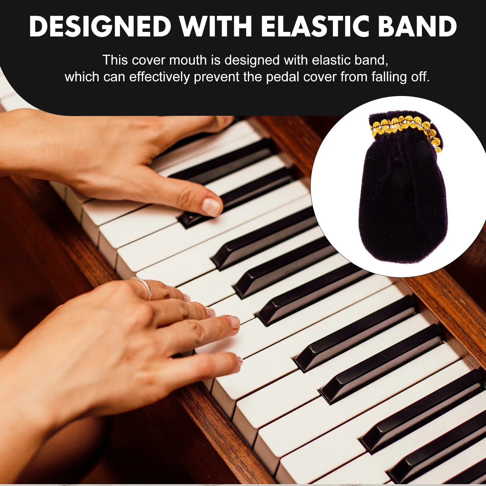 

6 Pcs Piano Pedal Covers Durable Anti Dust Protective Musical Instrument Supplies Elastic Size