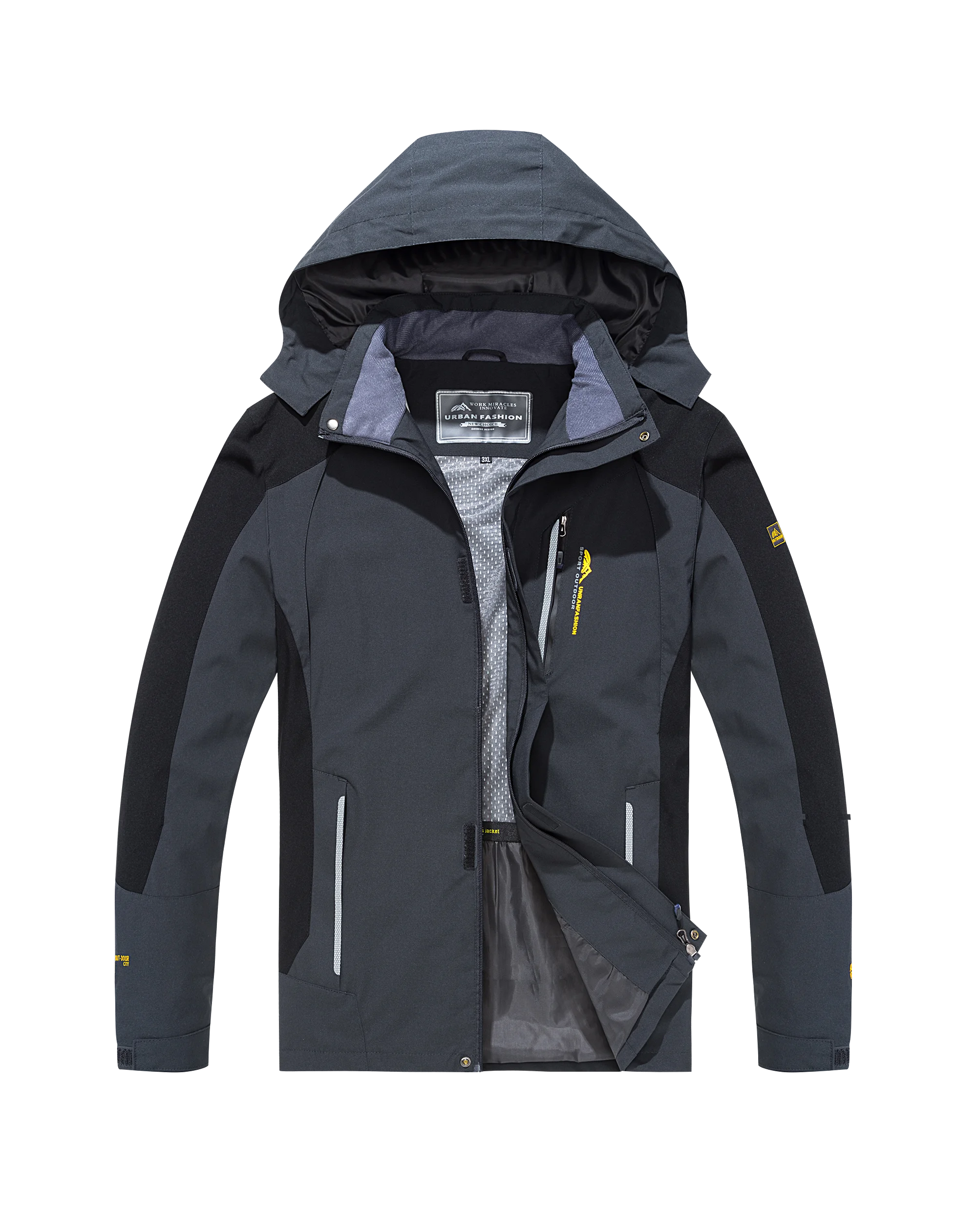 NONE Men's Waterproof Hiking Jacket Plus Size 5