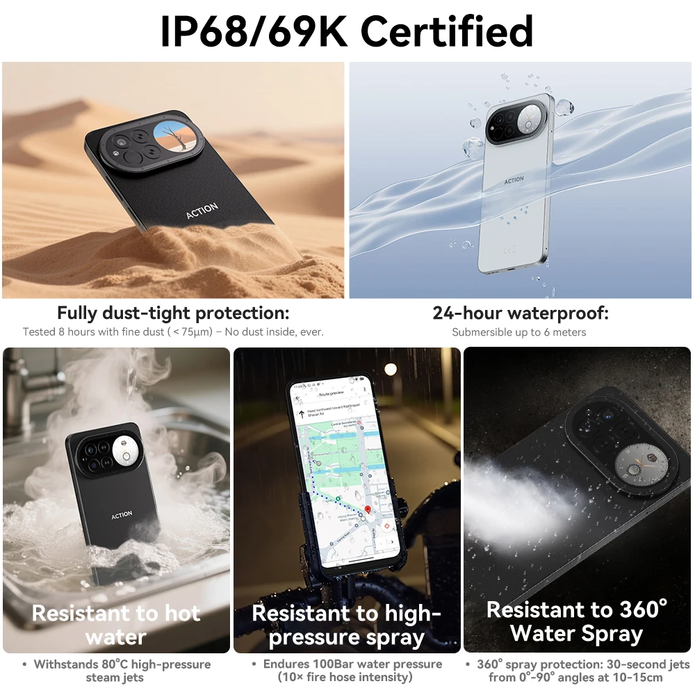 IIIF150 ACTINON 15 Global Version Smartphone Helio G81 Massive 5100mAh Battery 48MP Camera 6.67" Display Dual Screen Design