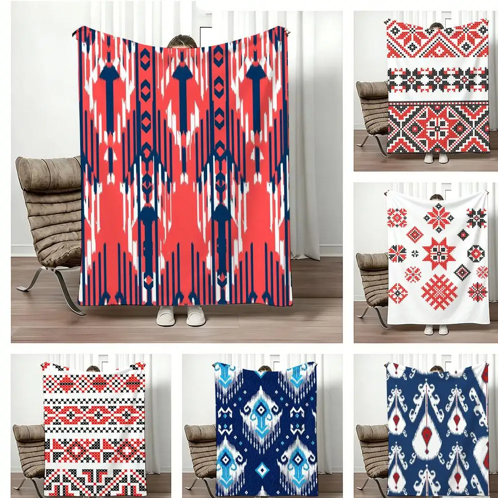 Realistic Line Art Russian shading Throw Lightweight  Flannel Blanket Soft Skin-friendly for Summer Cooling