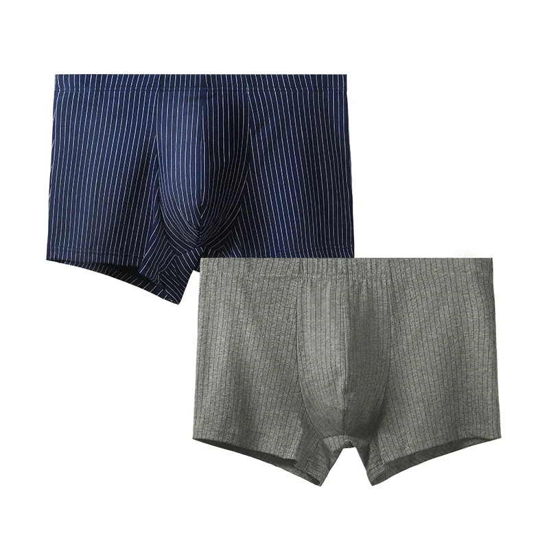 

2PCS Men's pure cotton underwear. Simple-style men's cotton boxer shorts, thin style for summer, suitable for men's sports, comf