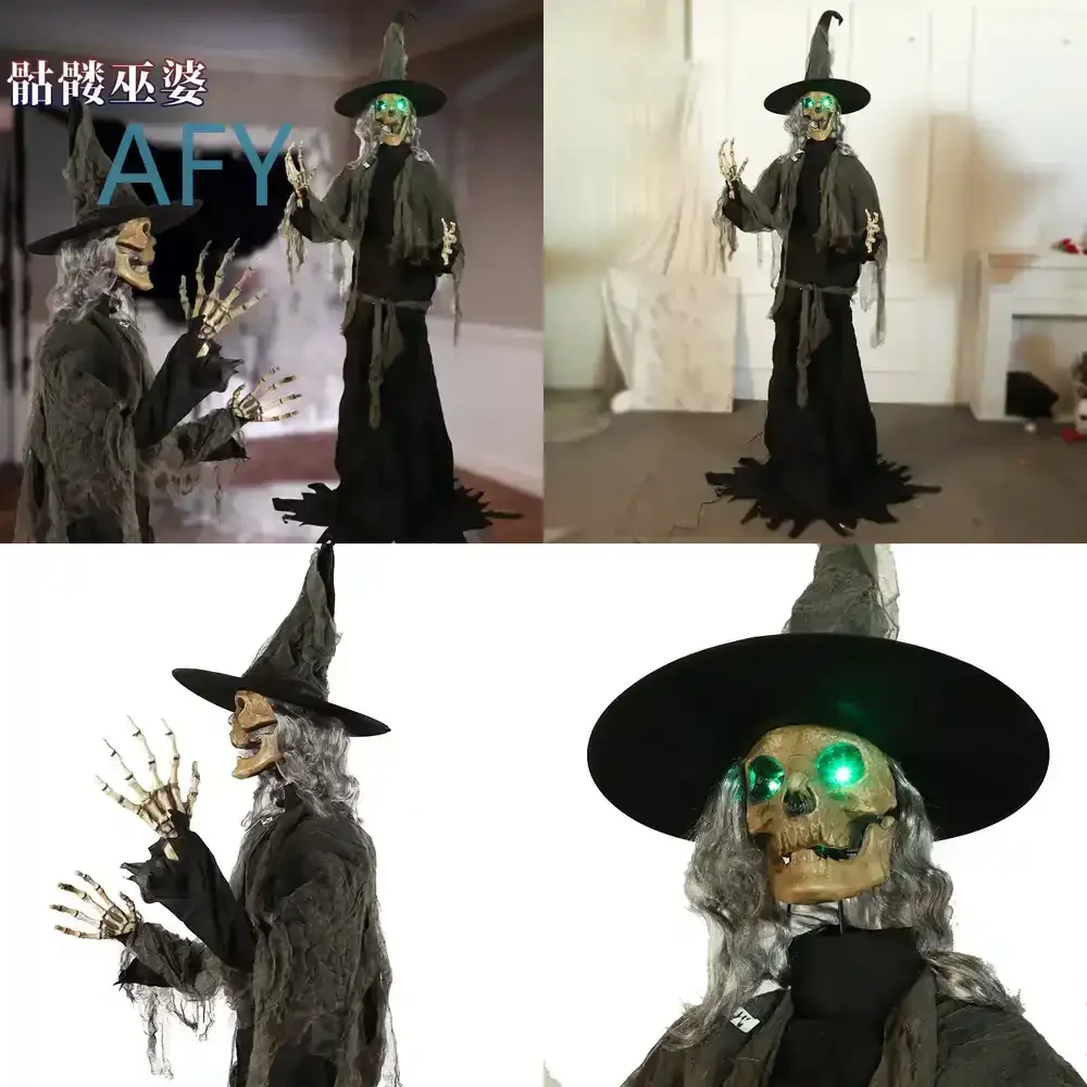 Halloween Big Ghost Model for Voice-Activated Induction Sound Electric Machinery Haunted House Secret Room Scene Decoration
