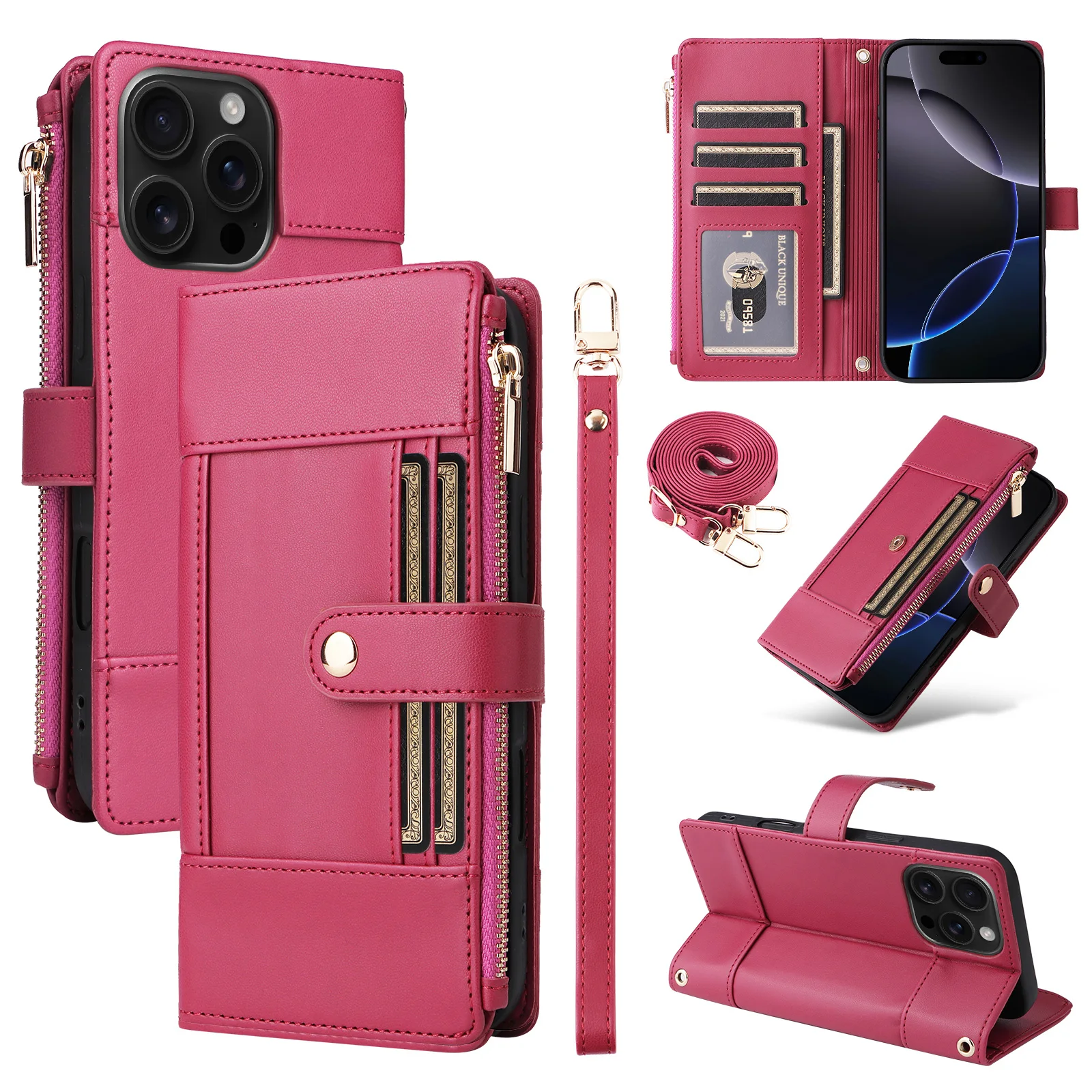 

For Google Pixel 10 9 Pro XL Pixel 10 9 Pro Pixel 9A Wallet Case,RFID Blocking Case Kickstand Flip Cover Wrist Strap Card Holder