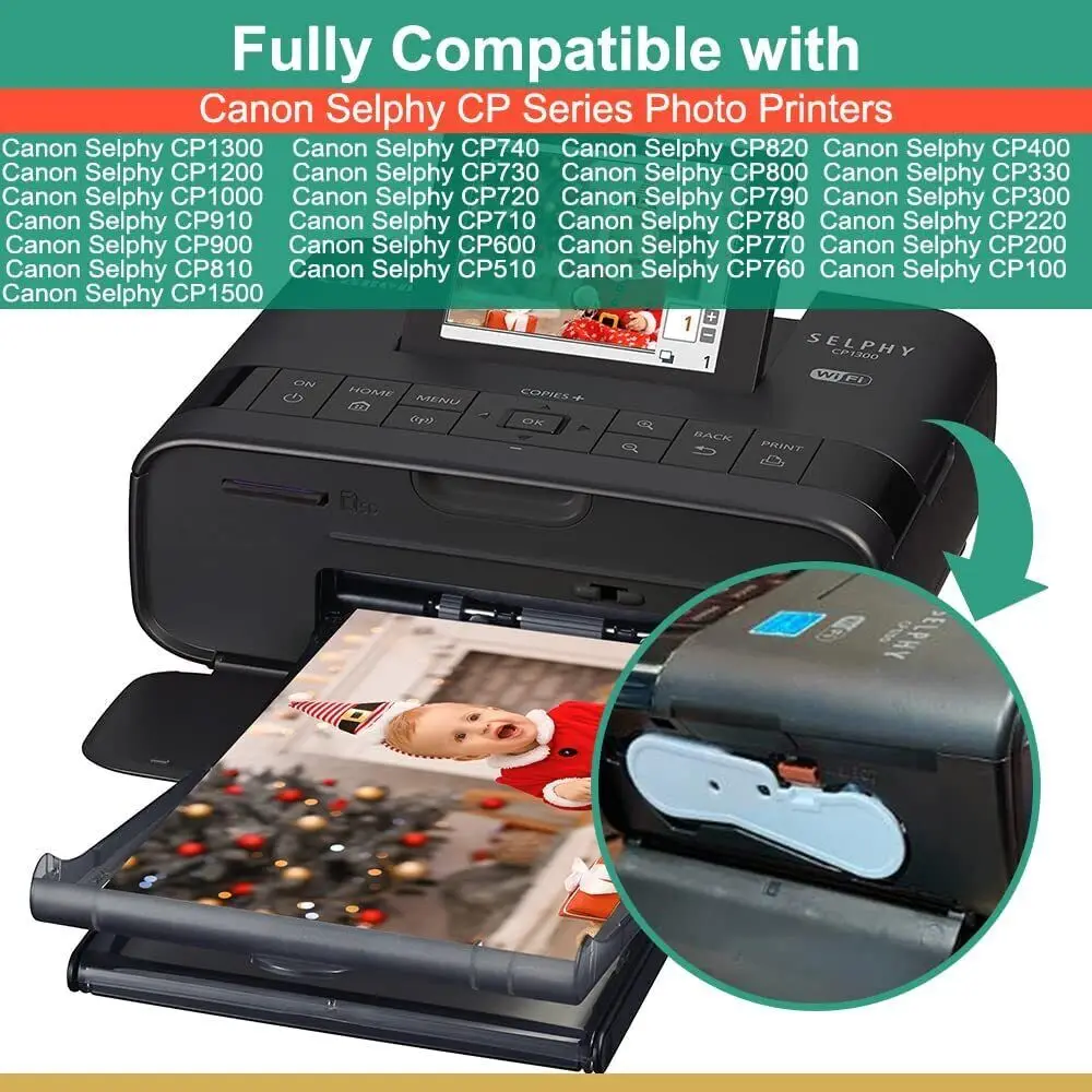 1 jeu de papiers Photo KP-108IN RP-108 108 feuilles, 3 cartouches d'encre compatibles pour imprimante Canon CP1300 CP1200 CP1000