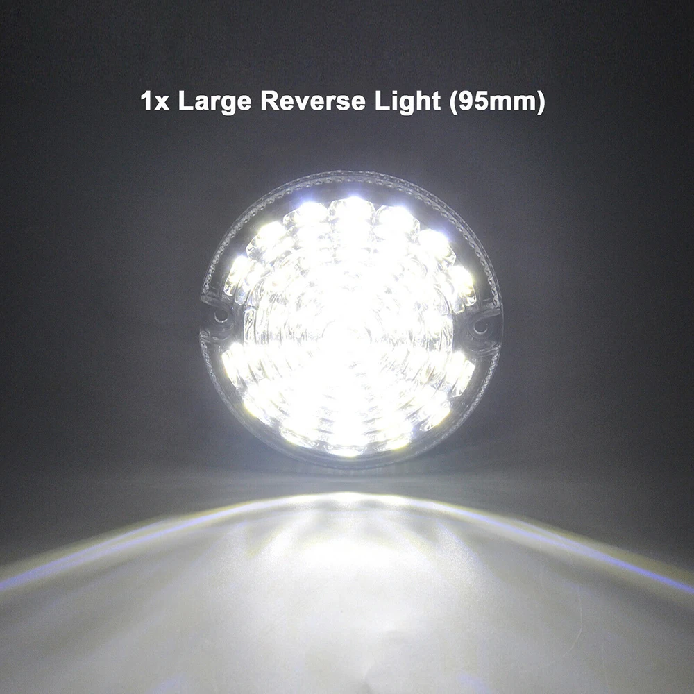 2* 95mm Car LED Smoke Red Rear Fog Lamp Smoke White Rear Reversing Lamp For Land Rover Defender 2001-16 Defender Cabrio 1990-16
