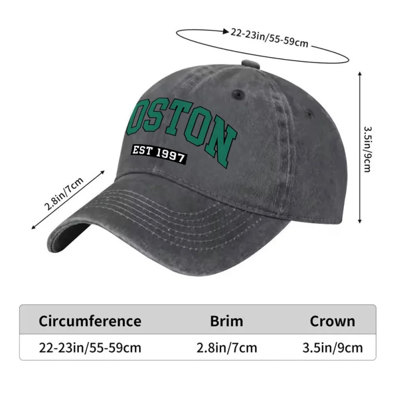 Boston Lettering Baseball Cap for Men and Women – Lightweight Adjustable Spring Summer Hat