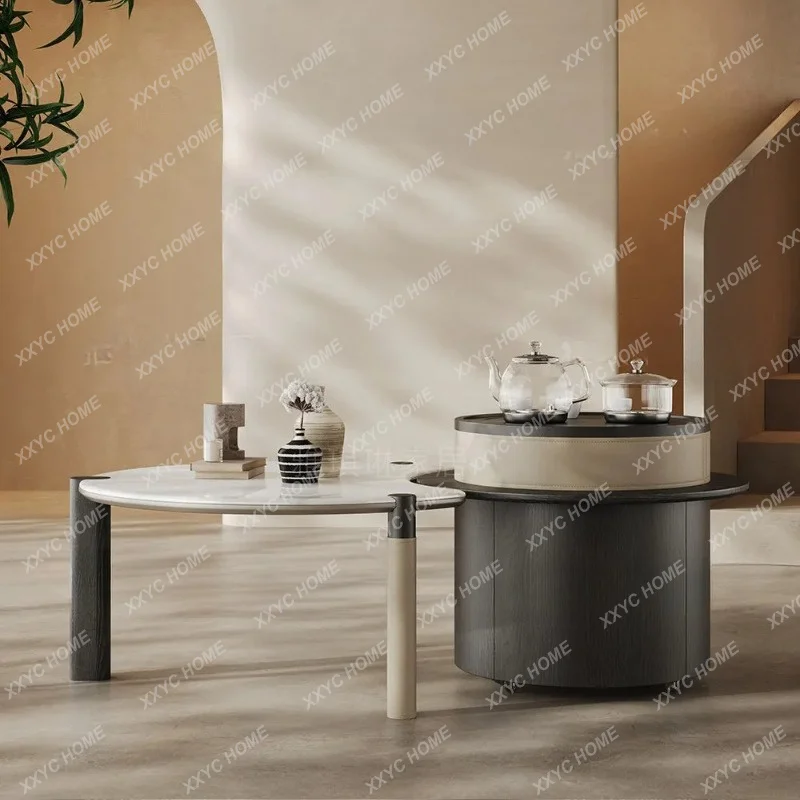 XX light luxury size round combination coffee table household simple living room kung fu tea table