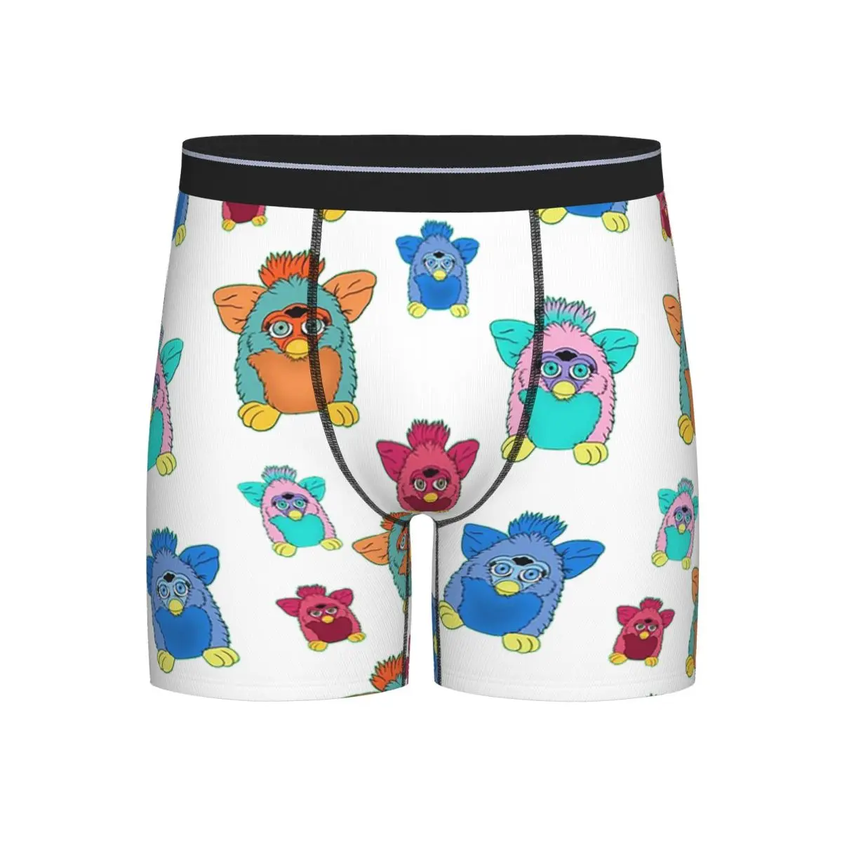 

Long Boxer Underpants Shorts Furby Pattern Panties Male Ventilate Underwear for Homme Man Boyfriend Gifts
