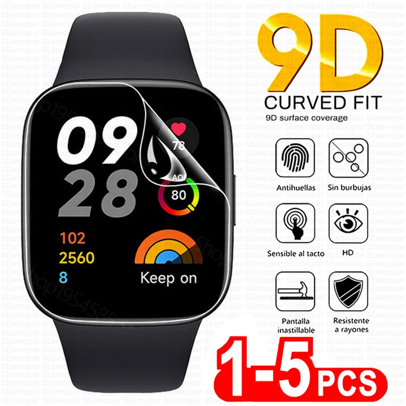 9D Curved Soft Hydrogel Film For Redmi Watch 2 3 Lite 3 Active Screen Protector For Xiaomi Mi Watch Lite Color 2019 Poco Watch