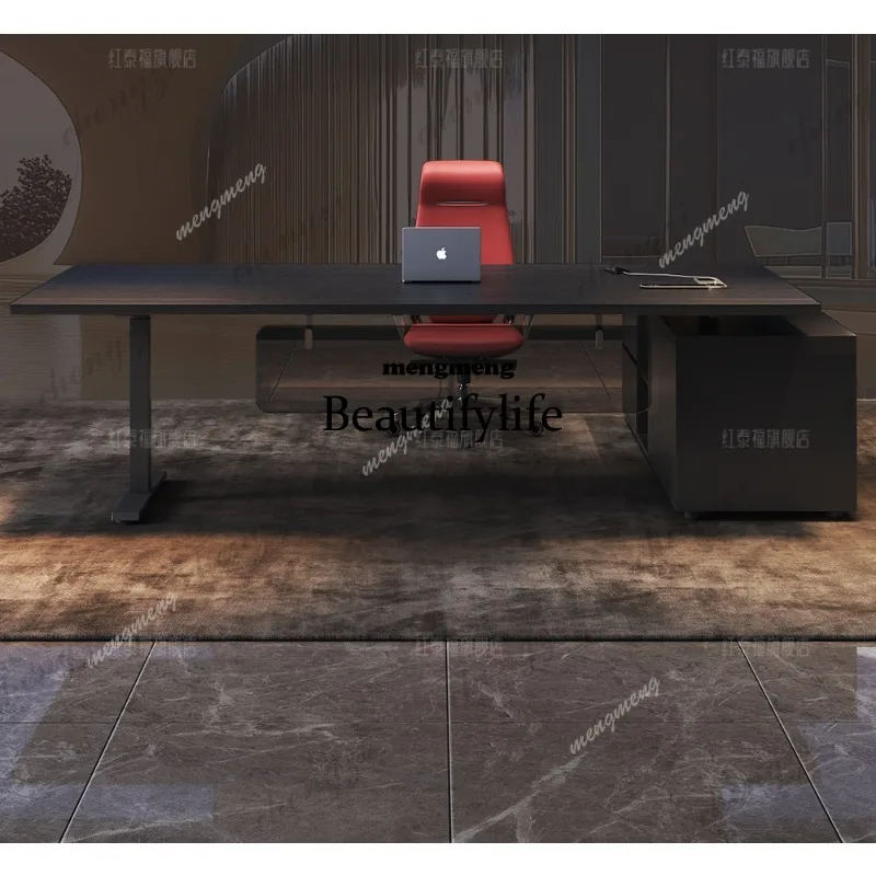 

51 Electric lifting boss desk and chair combination simple modern president manager leader office desk desk