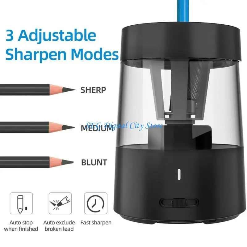 

U75B High Quality Electric Pencil Sharpener 3 Level Adjustment Modes Quick Efficient Sharpening