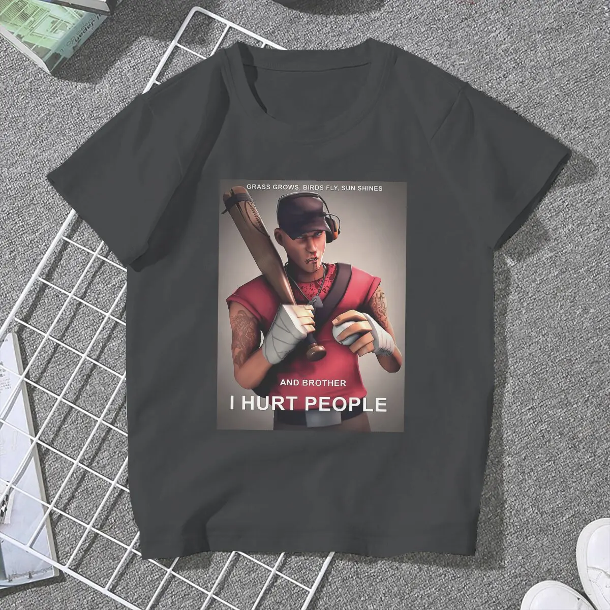 Scout  Feminine Shirts Team Fortress 2 Shooter Game Oversized T-shirt Kawaii Vintage Female Blusas