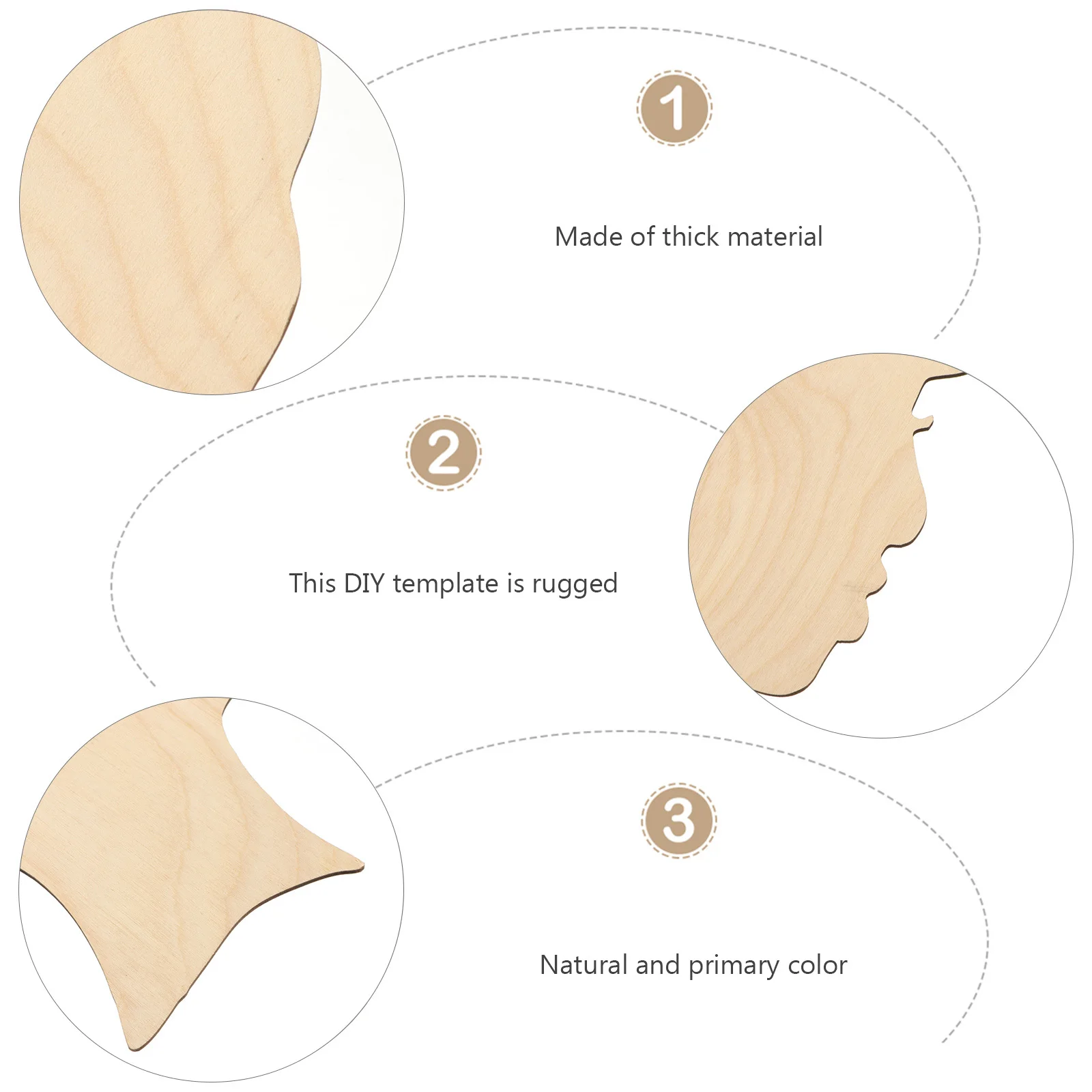 

DIY Wooden Silhouette Template Thick Natural Material Creative Decor for Birthday Gift Mother's Day Pendant Souvenir Craft