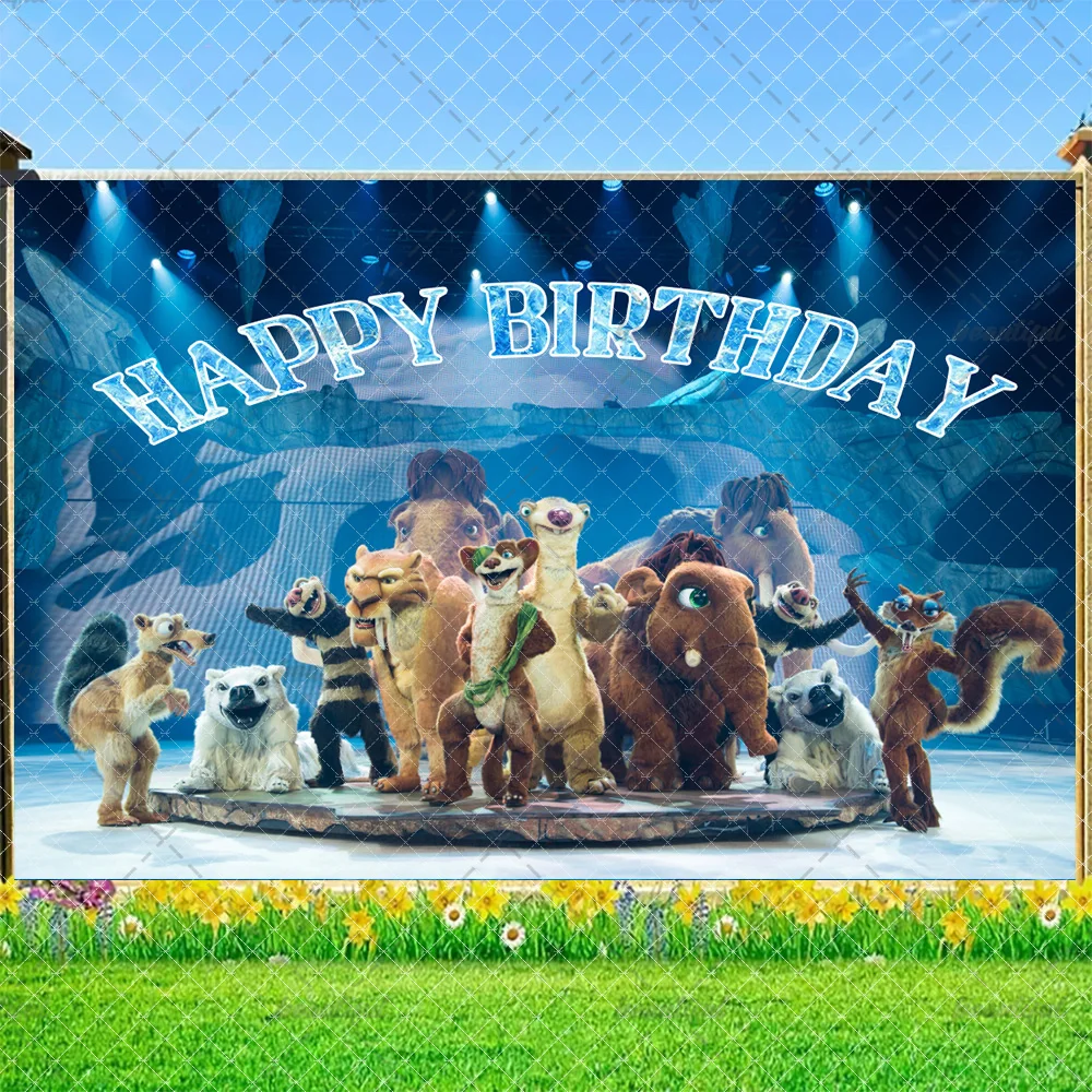 خلفية ديزني لعصر الجليد للأطفال لتزيين حفلات أعياد الميلاد وعصر الجليد 2 للأطفال هدية لافتة لوازم استحمام الطفل