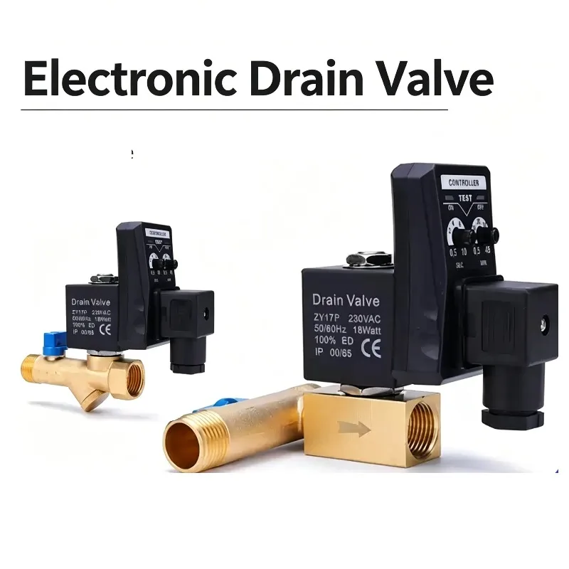 1/2 Electronic Drain Valve Air Compressor Filter Dry Air Storage Tank Drain Cooler Dry Electromechanical Magnetic Valve 24V/220v