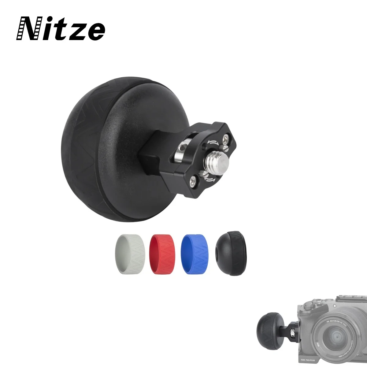 Nitze Ball Side Handle with 3/8” Screw and Detachable Locating Pins-PA33E for Camera Cage and Monitor Cage