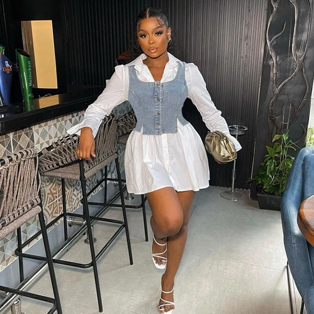 Women Two Piece Skirt Matching Denim Jean Dress Sets 2023 Y2K Streetwear Clothes Sexy 2 Piece Set Outfits Luxury Skirt Top AliExpress