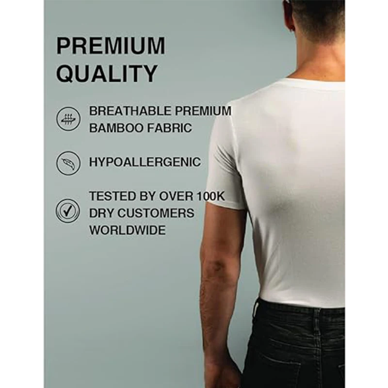 Lightweight Layering System Patented Sweat Proof Technology Sweatproof Undershirts Tee Deeper V Neck Anti-transpiration t shirt