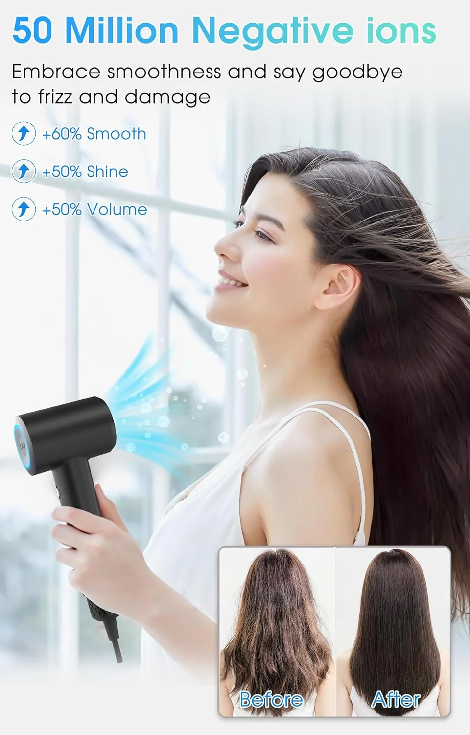 Fast Hairdryer Professional High Speed Hair Dryer Hot Brush Styler 110000rpm Ionic Plasma Ion Hair Dryer Household