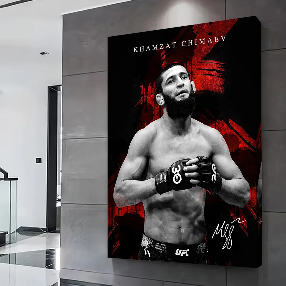 Khamzat Chimaev Boxer Fighter Printing Poster Customizable Pictures Wall Art Canvas Painting for Room Decoration Home Decor Arts