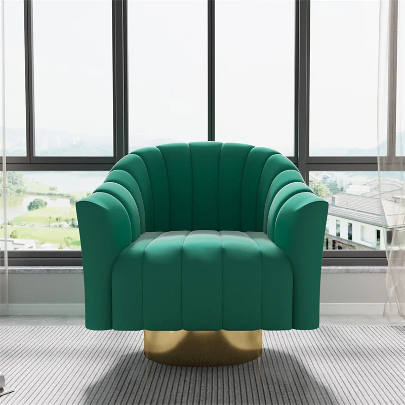 Stock Rotating Green Modern Armchair Living Room Single Chair Sofa