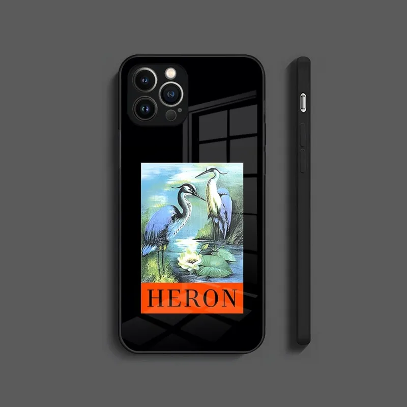 Design Heron-Preston Phone Case For Apple IPhone 14 Pro 12 11 13 Mini X XR XS Max 8 7 6 Plus SE 2020 Glass Design Back Cover